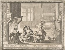 Visit of the Nursemaid, 1633. Creator: Abraham Bosse.