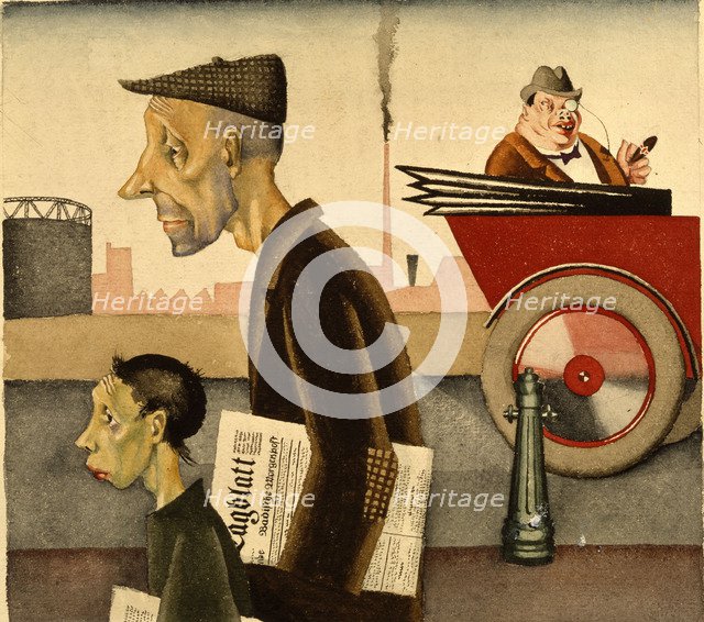 Newspaper people, 1921. Artist: Scholz, Georg (1890-1945)