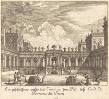 Palace and Canal, Cardinal di Ferrara, Tivoli, 1681. Creator: Melchior Küsel.