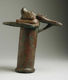 Cow Headed Handle (image 1 of 2), Probably Ptolemaic period (332-30 BCE). Creator: Unknown.