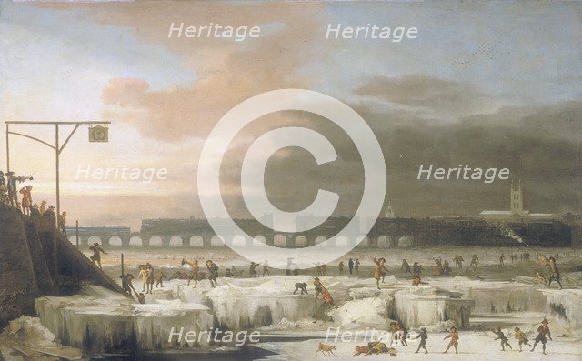 'The Frozen Thames', 1677. Artist: Abraham Hondius