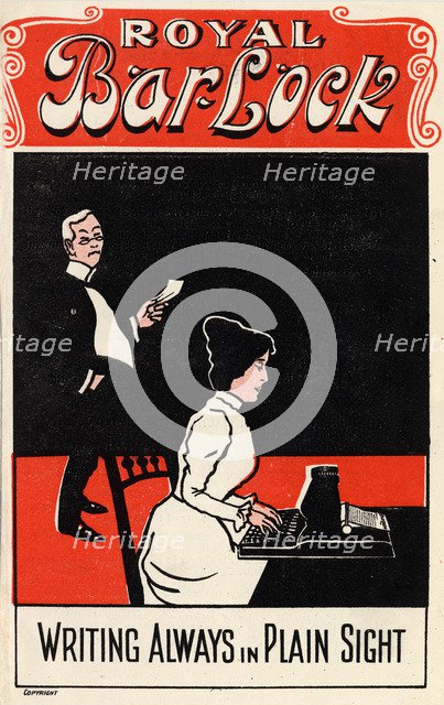 The Royal Bar-Lock typewriter, 19th century. Artist: Unknown