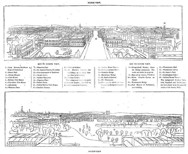 Colosseum print - north and south views, 1844.  Creator: Ebenezer Landells.