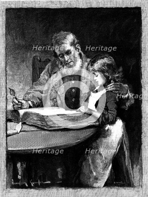 A Bible Lesson, 1890. Creators: R. Taylor, A. Simon.