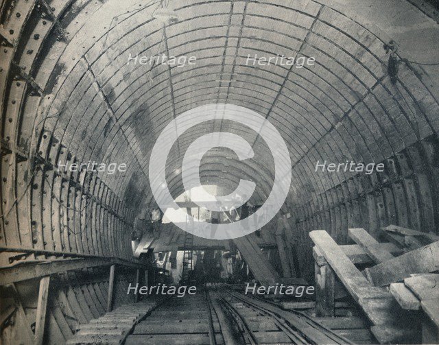 Modern Emulation of Piranesi: No. 3 escalator tunnel at Piccadilly Circus Station, 1929. Artist: Unknown