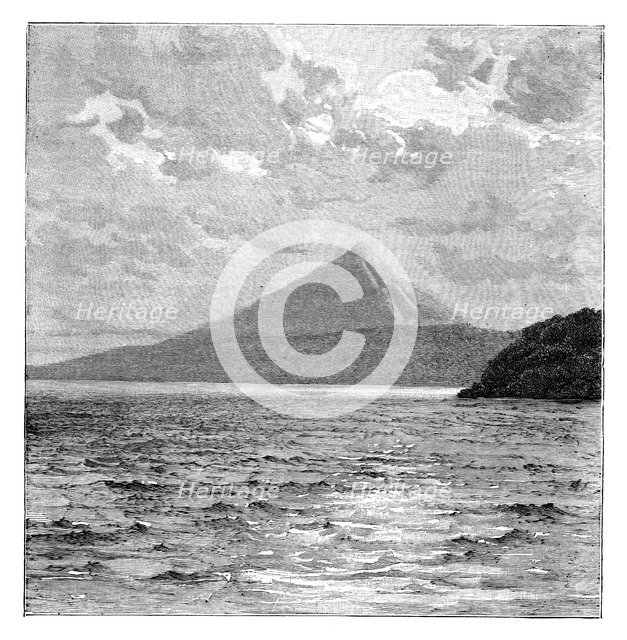 Mombacho Volcano and the shores of Lake Nicaragua, c1890. Artist: Unknown