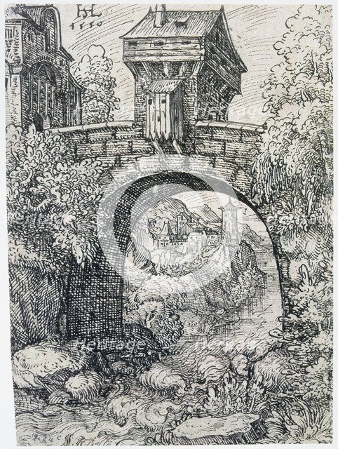 'Landscape with Bridge', 1550. Artist: Hans Sebald Lautensack