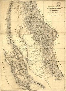 Topographical sketch of the gold & quicksilver district of California, 1848. Creator: Edward Ord.