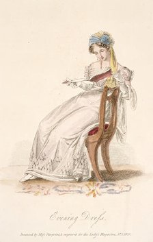 Fashion Plate (Evening Dress), 1825. Creator: Unknown.