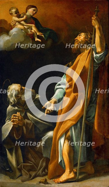 Virgin Mary appears to Saints James and Anthony Abbas.