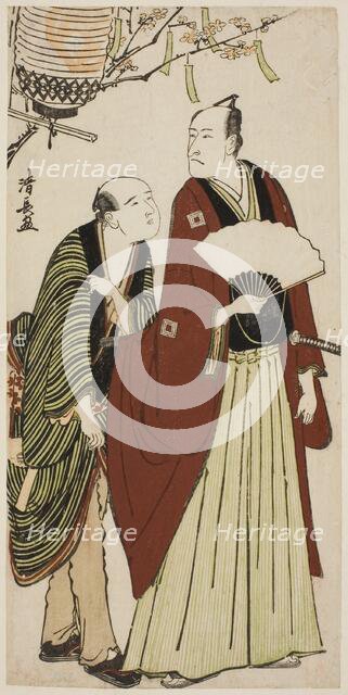 The Actor Ichikawa Danjuro V and his attendant, from an untitled series of prints showing..., c1783. Creator: Torii Kiyonaga.