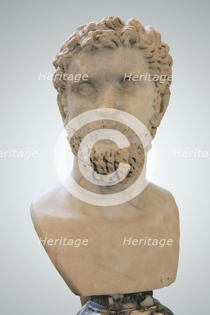 Portrait bust of the Roman Emperor Septimius Severus, early 3rd century AD. Artist: Unknown