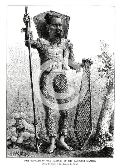 'War Costume of the Natives of the Caroline Islands', central Pacific Ocean, 1877. Artist: Unknown