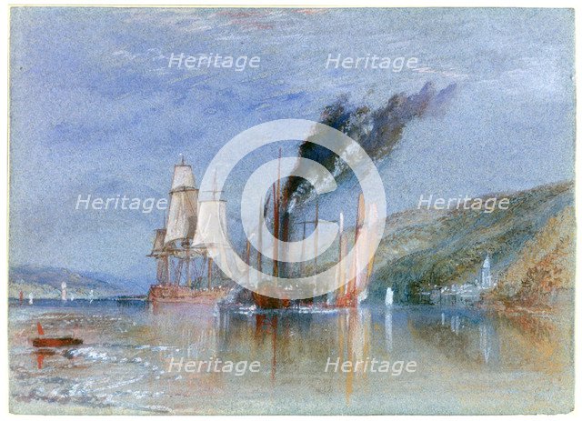 'Between Quillebeuf and Villequier', c1832. Artist: JMW Turner