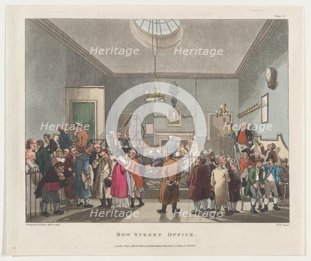 Bow Street Office, March 1, 1808., March 1, 1808. Creator: John Hill.