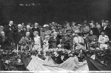 'Les fetes de la victoire en Belgique; a Liege, le 24 juillet: la tribune officielle dressee...1919. Creator: Colin.