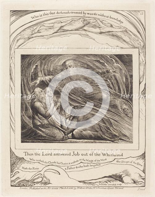 The Lord Answering Job out of the Whirlwind, 1825. Creator: William Blake.