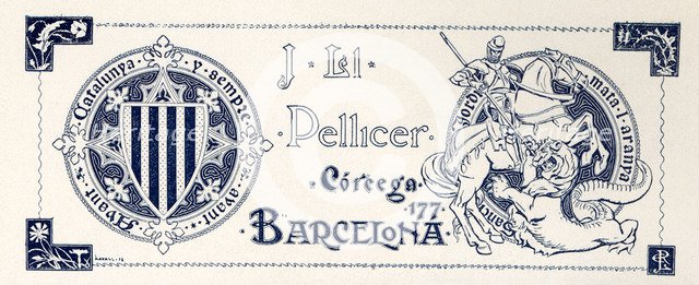 Advertising J. Ll. Pellicer, engraver. Barcelona, 1900.
