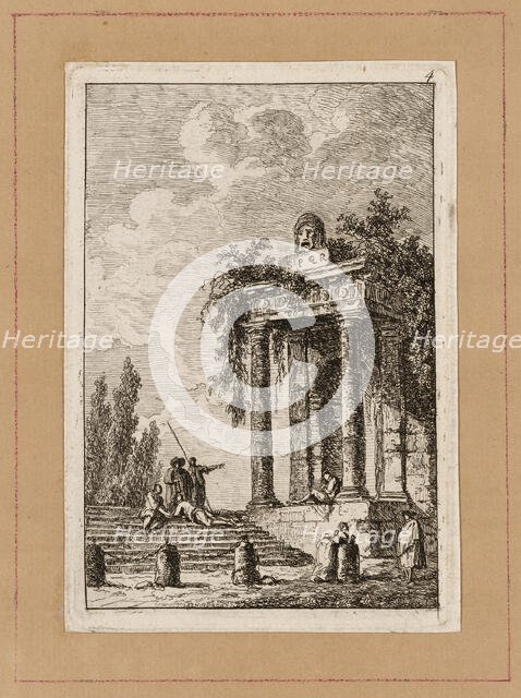 Plate Four from Evenings in Rome, 1763/64. Creator: Hubert Robert.