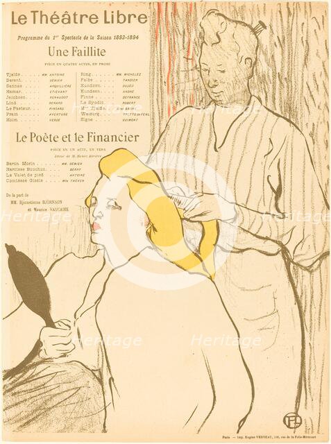 Une Faillite; Le Poète et le financier, 1893. Creator: Henri de Toulouse-Lautrec.