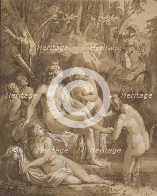 Diana and Actaeon, late 18th-early 19th century. Creator: Joseph Bergler.