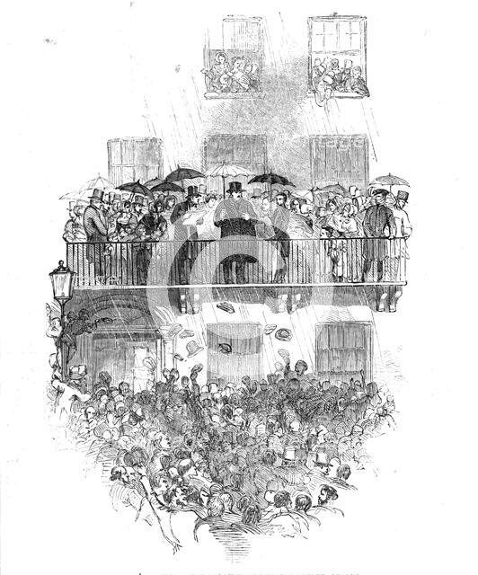 O'Connell at the balcony, in Merrion Square, Dublin, 1844. Creator: Unknown.