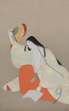 Lady Komachi Washing Away a Poem, 1937. Creator: Shoen, Uemura (1875-1949).