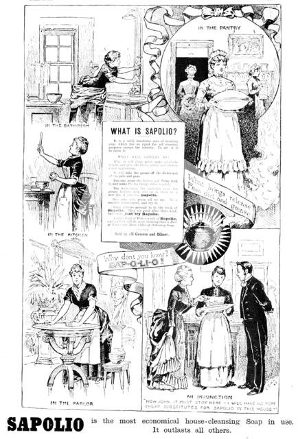 Advertisement for Sapolio House-Cleansing Soap, 1890. Creator: Unknown.