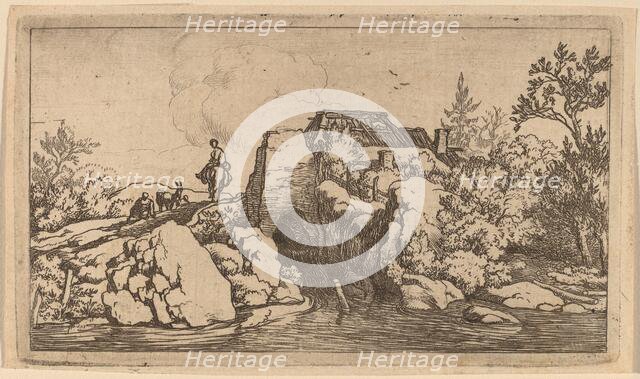 Horseman on a Stone Bridge, probably c. 1645/1656. Creator: Allart van Everdingen.