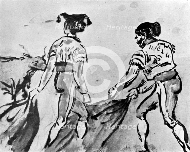 'The Bull Fight', 19th century, (1930).Artist: Constantin Guys