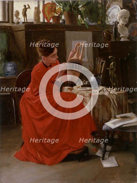 Interior with Vase Painter. Creator: Severin Falkman.