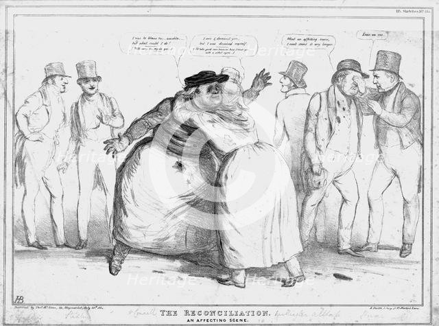 'The Reconciliation. An Affecting Scene', 1834. Creator: John Doyle.