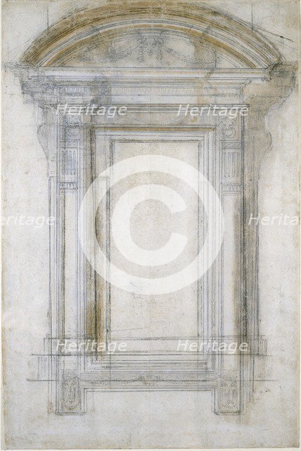 Design for a window, c1490-1560. Artist: Michelangelo Buonarroti.