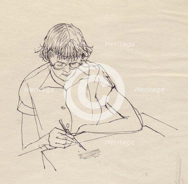 Woman drawing, c1950. Creator: Shirley Markham.