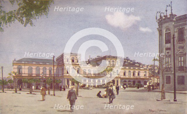 'Terminus of the Central Railway of Brazil, Rio de Janeiro', 1914. Artist: Edgar L Pattison.