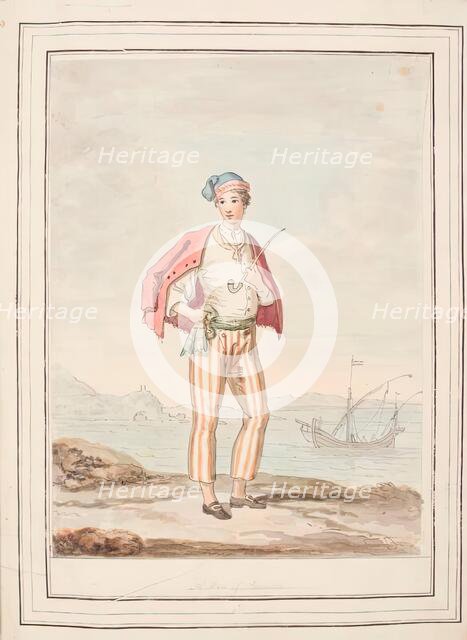 A Man of Procida, leaf from 'A Collection of Dresses by David Allan Mostly from Nature', 1776. Creator: David Allan.