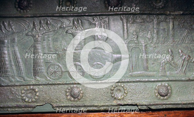 Detail from the Balawat Gates, made for Shalmeneser III, Neo-Assyrian, c858-824BC. Artist: Unknown