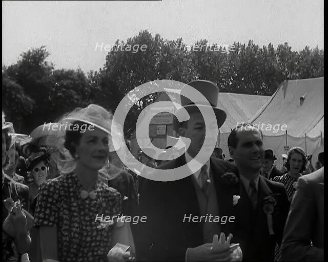 Noel Coward, Actor and Playwright, With Edwina, Lady Louis Mountbatten at  a Theatrical..., 1939. Creator: British Pathe Ltd.