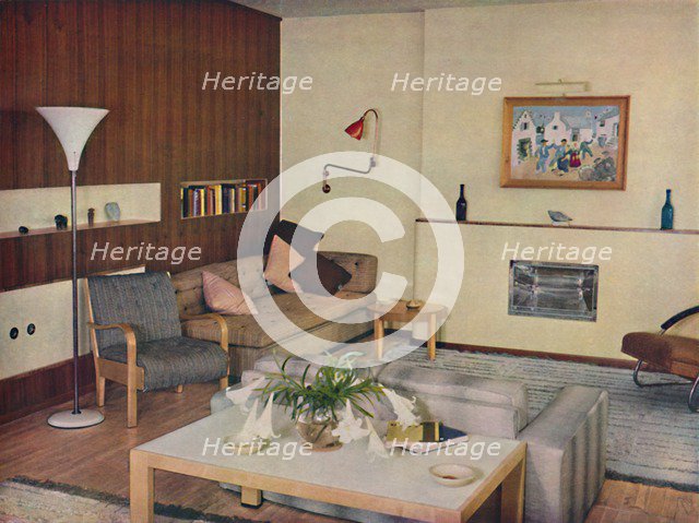 'The living-room in a London flat, redesigned by Serge Chermayeff, F.R.I.B.A.', 1936. Artist: Unknown.