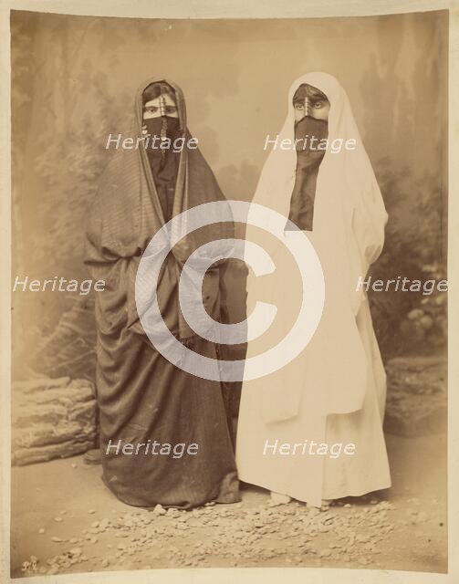 Portrait of Two Women in Middle Eastern Dress, about 1880s. Creator: Felix Bonfils.