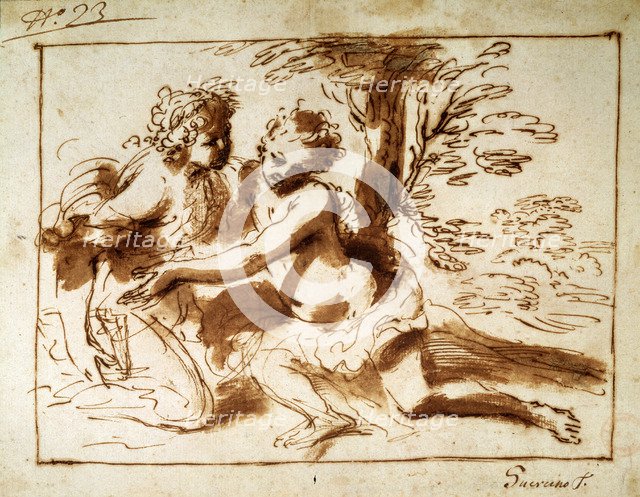 'Two Figures in a Landscape', 17th century. Artist: Pier Francesco Mola