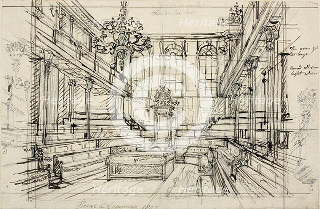 Study for House of Commons, from Microcosm of London, 1807. Creator: Augustus Charles Pugin.