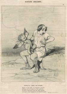 Hippolyte lardé par Cupidon, 19th century. Creator: Honore Daumier.