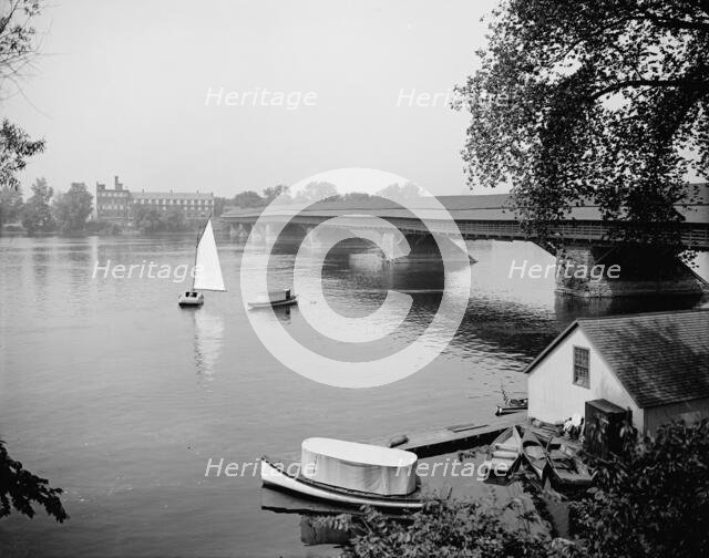Old toll bridge and river, Springfield, Mass., between 1900 and 1910. Creator: Unknown.