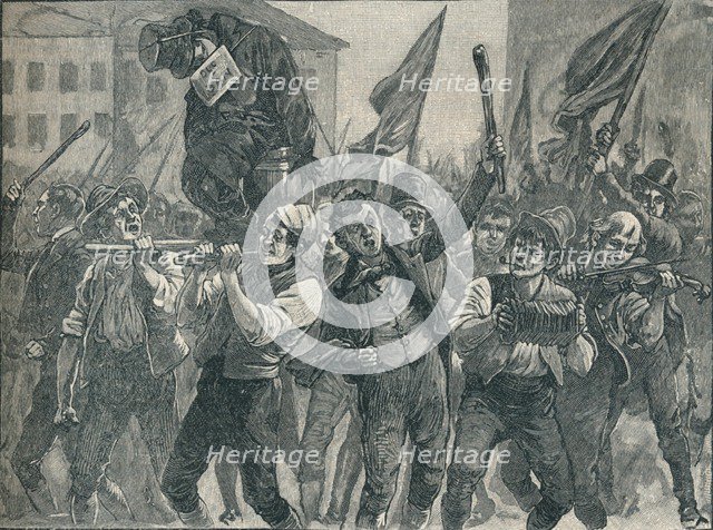 Scene in the Belfast riots, 19th century (1906).  Artist: Unknown.