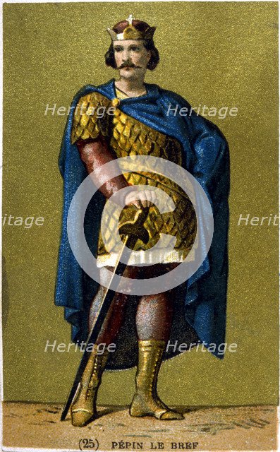 Pepin the Short, King of the Franks from 751, 19th century. Artist: Anon