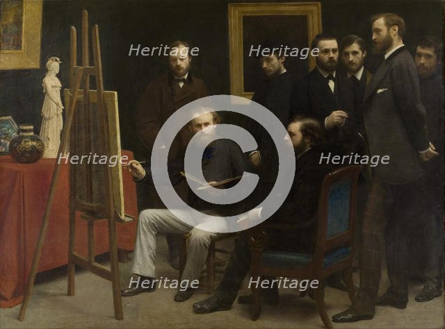 A Studio at Les Batignolles, 1870. Artist: Fantin-Latour, Henri (1836-1904)