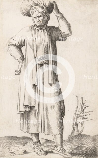 Costume Plate: Hispania Rustica (with laundry on head), ca. 1557-58. Creator: Enea Vico.