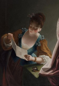 Jeune femme lisant une lettre, d'après Raoux. Creator: Unknown.