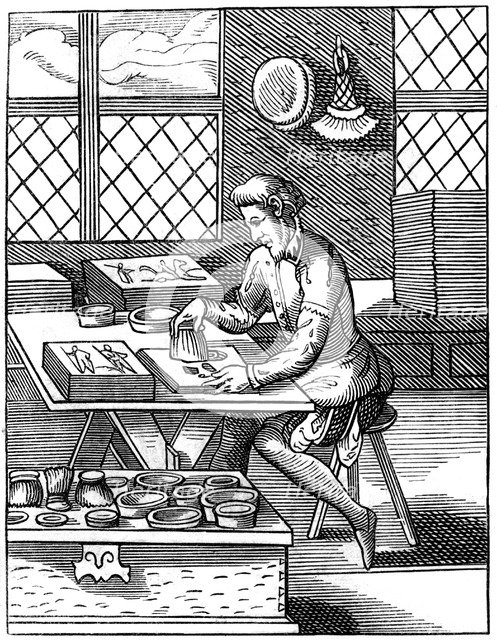 Painter of popular pictures, 16th century (1849).Artist: Jost Amman